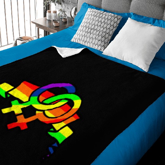 Gender lesbians in rainbow colors Baby Blankets