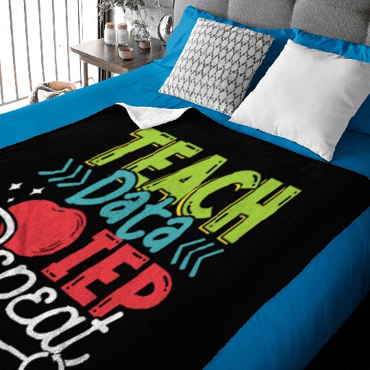 IEP Teach Data IEP Repeat Educator Sped Teacher Baby Blankets