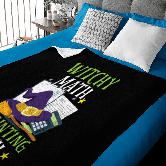 Witchy Math Haunting Path Accountant Halloween Baby Blankets