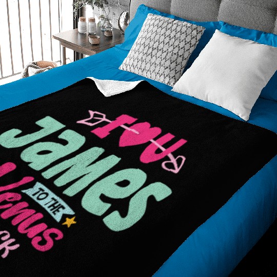 I Love You James Valentines Baby Blankets