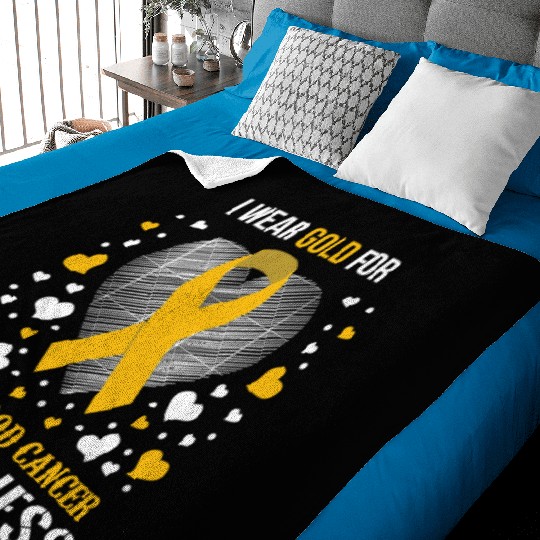 I Wear Childhood Cancer Awareness Supporter Ribbon Baby Blankets