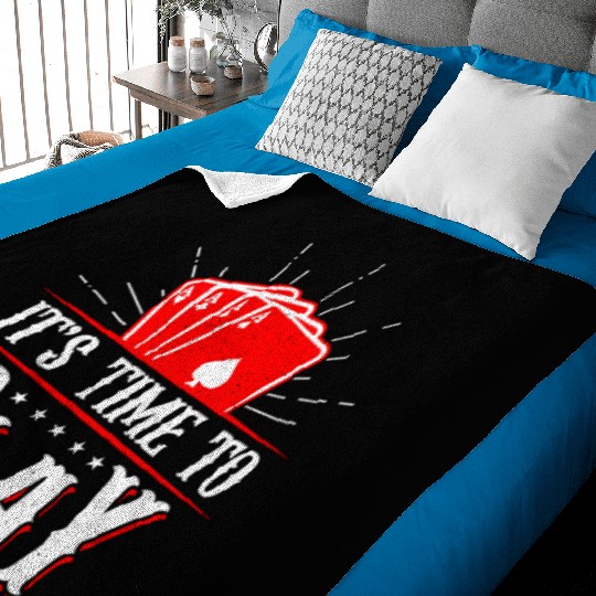 Classic Blackjack It's Time To Play Casino Dealer Baby Blankets