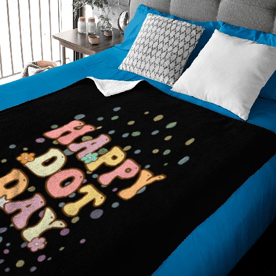 Groovy Happy Dot Day Teacher Kids Baby Blankets