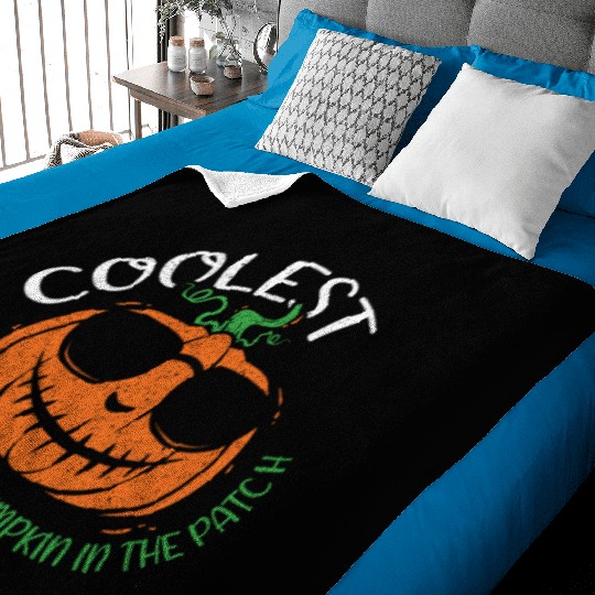 Kids Coolest Pumpkin Cool Lazy Creepy Halloween Baby Blankets