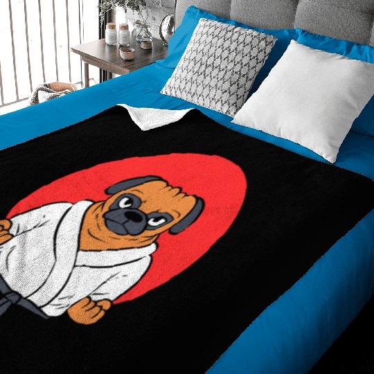 Pug Karate Karate Students Baby Blankets