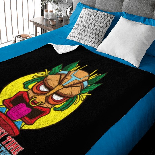 Tiki Mask Hawaiian Decor Luau Party South Pacific Baby Blankets