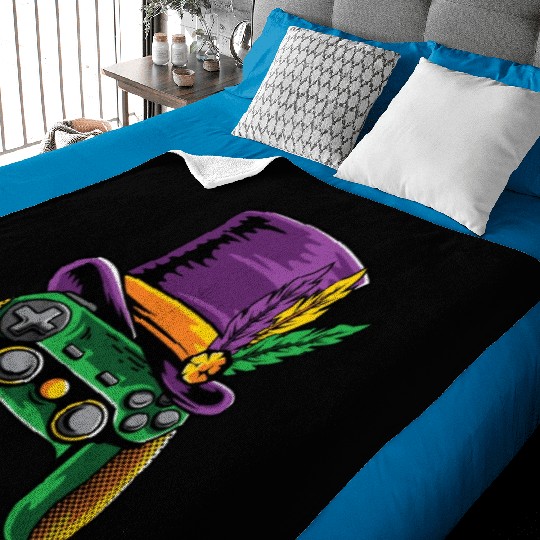 Video Games Controller Mardi Gras Baby Blankets