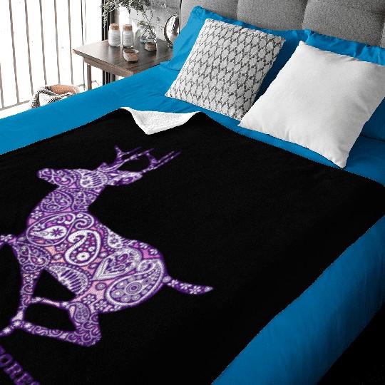 Deer - Violet Baby Blankets
