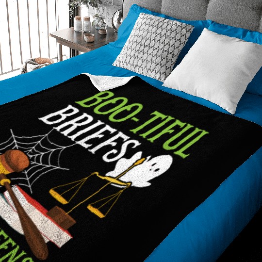 Boo-tiful Briefs Ghoul Defense Lawyer Halloween Baby Blankets