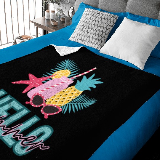 Hello Summer vibes Baby Blankets