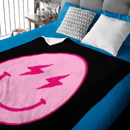 light pink face lightning bolt eyes Baby Blankets