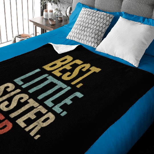 Womens Best Little Sister Ever Baby Blankets Funny Little