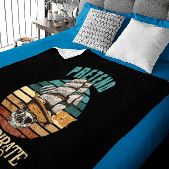 Pretend Im A Pirate Funny Halloween Baby Blankets