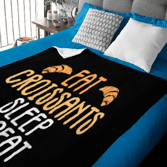 Croissant Love Joke Bakery Bread Pastry Patisserie Baby Blankets