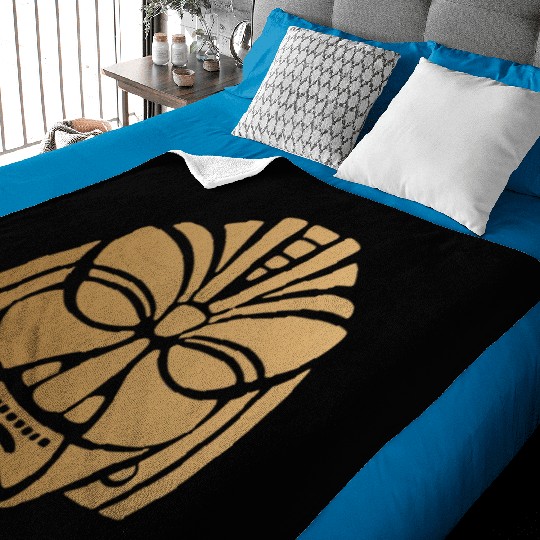 Aztec & Mayan: Sleek Mask Business Logo Baby Blankets