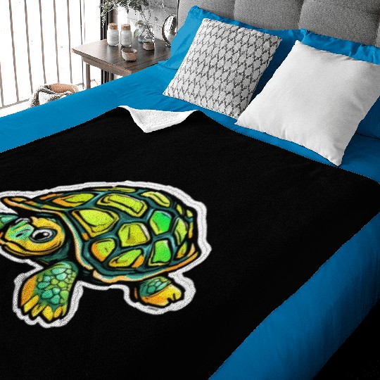 Turtle Animal Turtle Green Baby Blankets