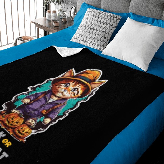 Trick or Treat - Detactive Cat Halloween . Baby Blankets