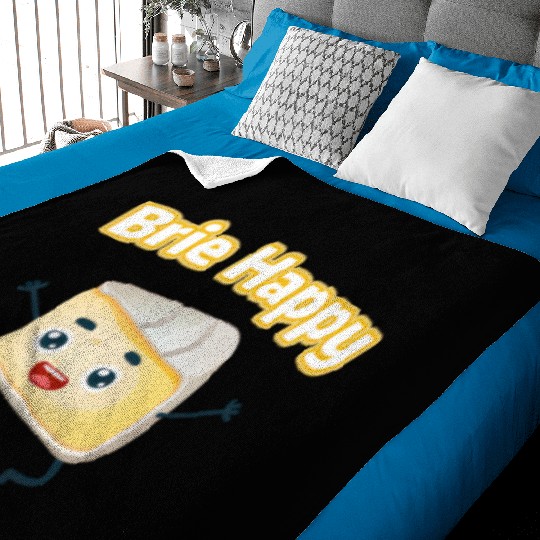 Brie Happy: Cheesy Pun for Cheese Lovers Baby Blankets