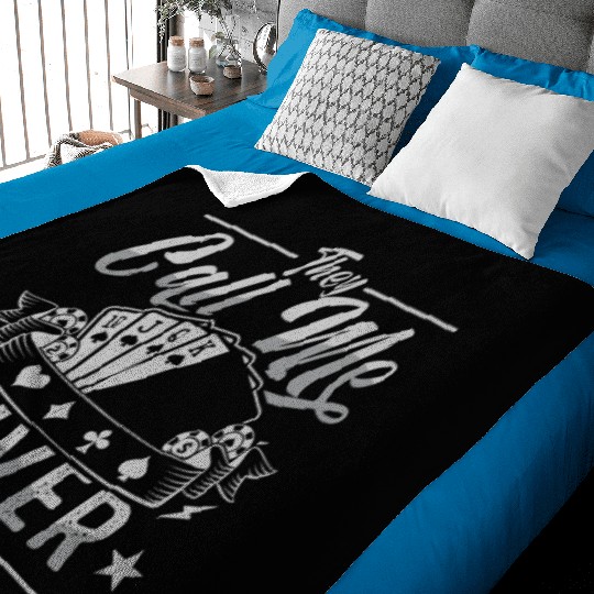 Poker Dice They Call Me River Rat Loves Card Game Baby Blankets