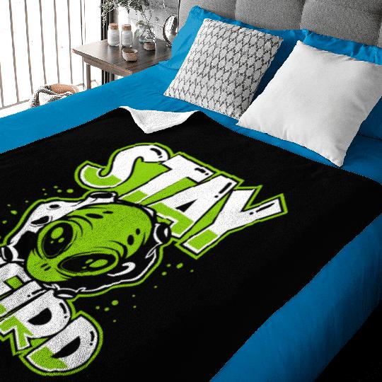 Stay Weird Extraterrestrial Ufo Conspiracy Alien Baby Blankets