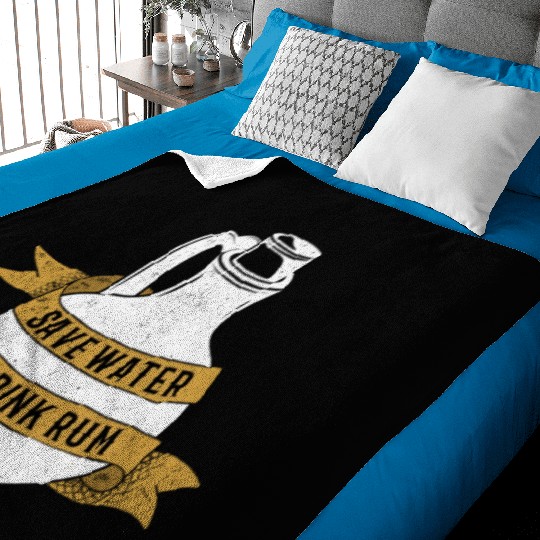 Save Water Drink Rum Baby Blankets