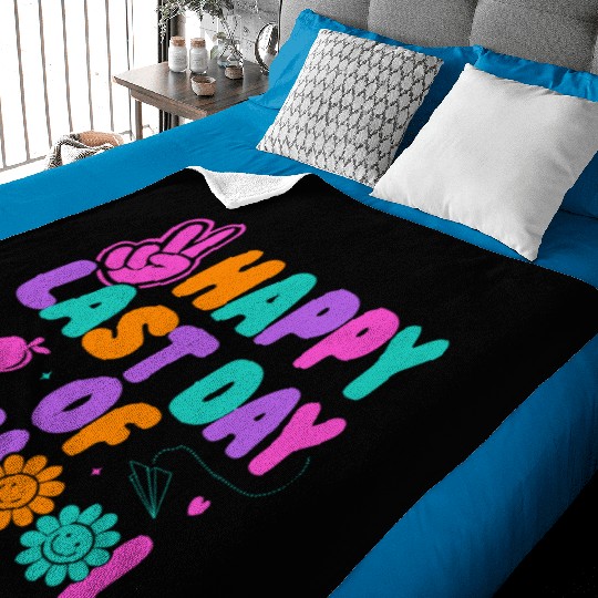 Happy Last Day Of School Teacher Summer Vacation Baby Blankets