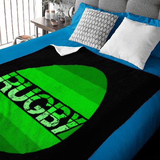 Green Rugby Logo For Rugby Fan Baby Blankets