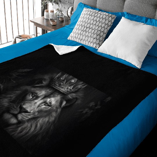 Lion, the King of Beasts Baby Blankets