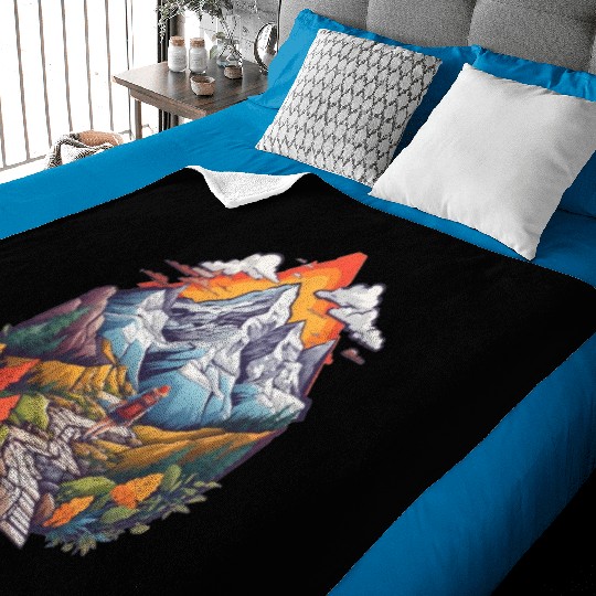 Adventure in nature and mountain Baby Blankets