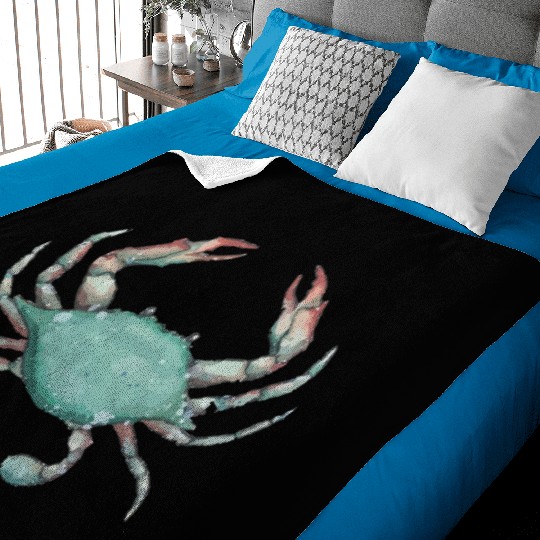Maryland Chesapeake Bay Marine Wildlife Blue Crab Baby Blankets