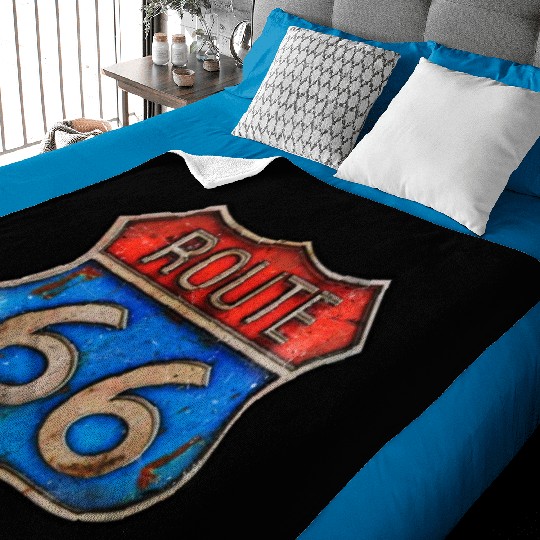 Route 66 vintage sign - Rusty metal Baby Blankets