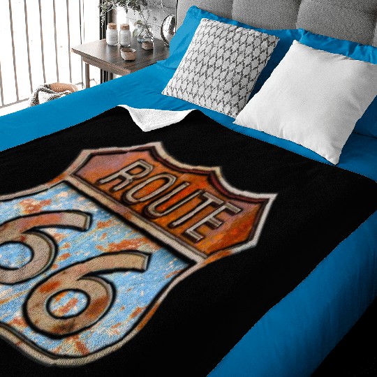 Route 66 vintage sign - Rusty metal sign 3 Baby Blankets