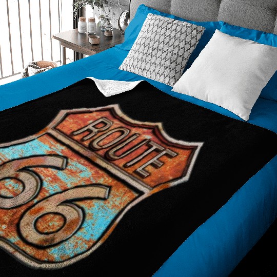 Route 66 vintage sign - Rusty metal sign Baby Blankets