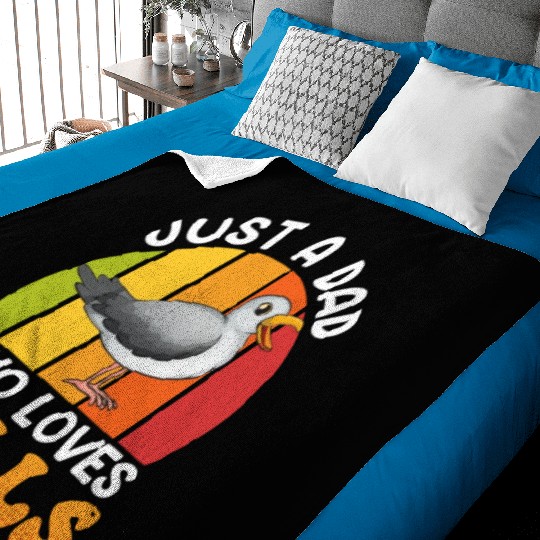 Just a Dad who loves Seagulls Bird lover Men Baby Blankets