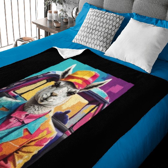 space design llama lover Baby Blankets