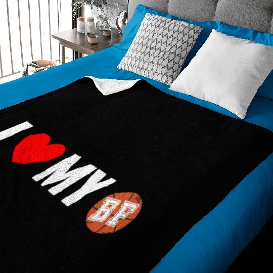 I Love My Boyfriend Who Is A Basketball Player Baby Blankets