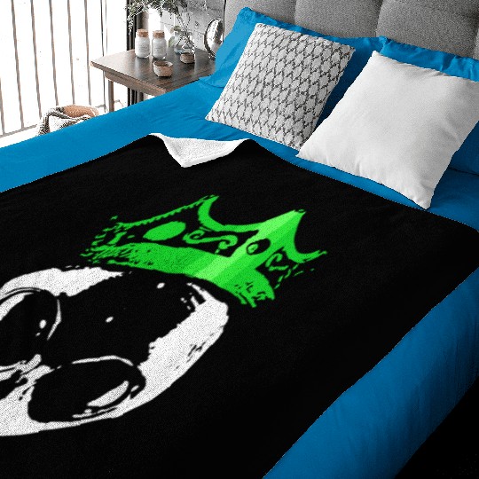 King Alien Green Crown Funny Ufo Science Fiction Baby Blankets