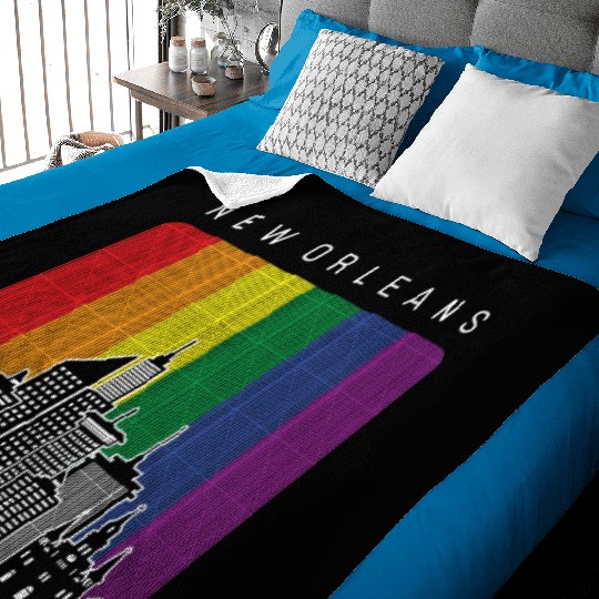 New Orleans Louisiana Rainbow Flag LGBT Pride Baby Blankets