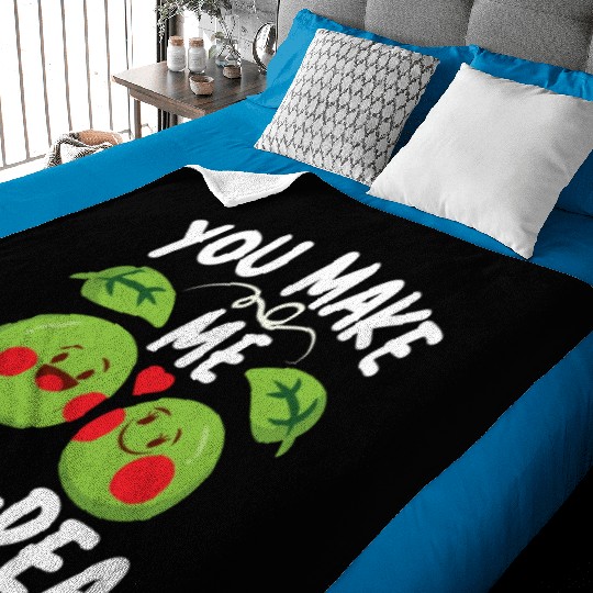 You Make Me Hap-pea for a Husband Wife Bride Baby Blankets