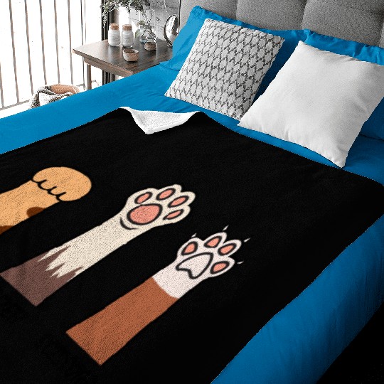 Rock Paper Scissors with Cat Paws Baby Blankets
