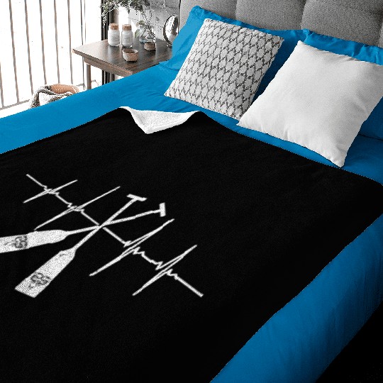 Chinese Dragon Boat Racing Paddles Heartbeat Baby Blankets