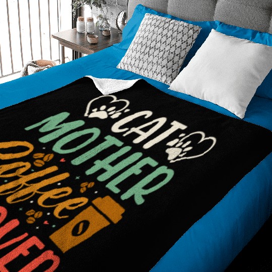 Cat Mother Coffee Lover Baby Blankets