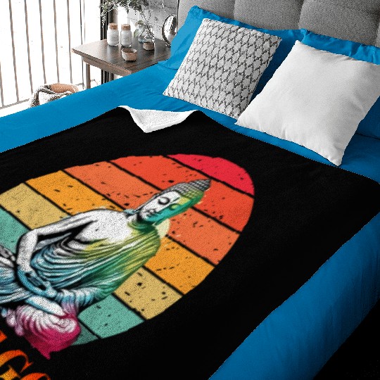 Let It Go, Yoga Buddhism Retro Baby Blankets