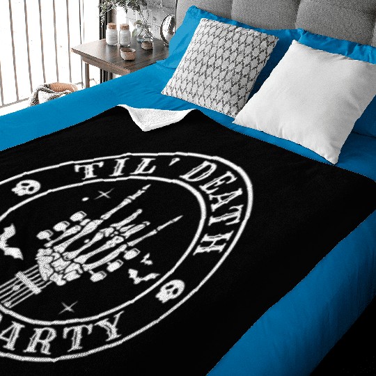 Till Death Do Us Party Skeleton Hand Rock Baby Blankets