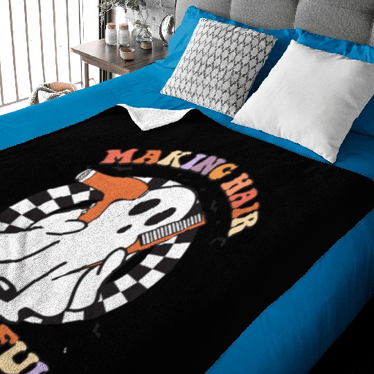 Making Hair Bootiful Hairdresser Halloween Ghost Baby Blankets