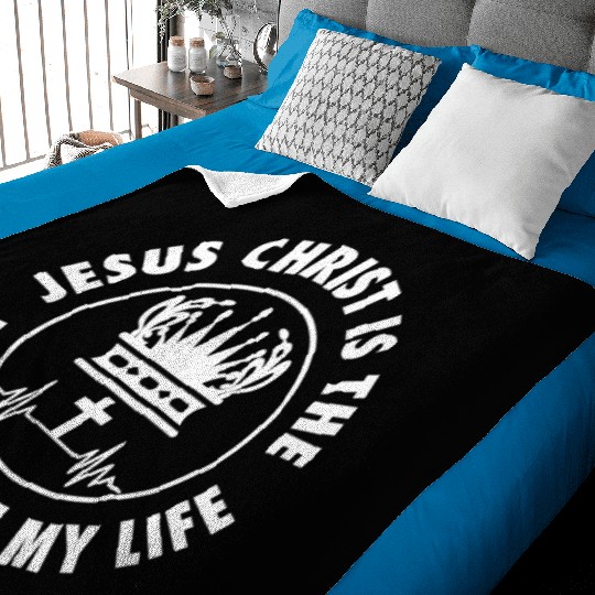 Love Jesus King Of My Life Christian Christmas Baby Blankets