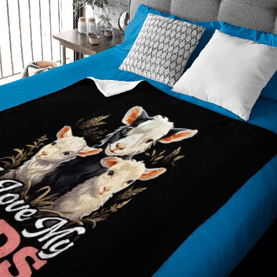 Goat Lover Kid Ranch Wool Farm Animal Farming Baby Blankets