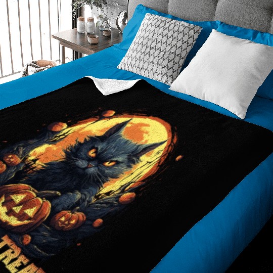 Halloween scary cat Baby Blankets