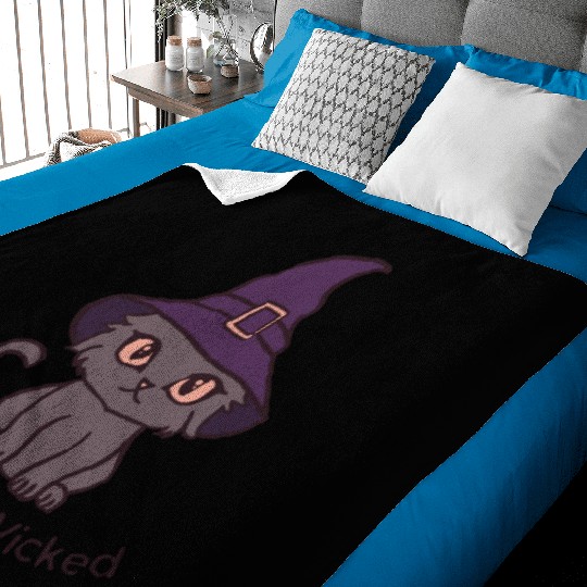 Wicked Cat Witch Funny Halloween Witch Baby Blankets