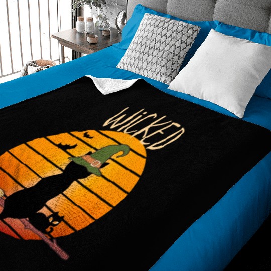 Wicked Cat Witch Funny Halloween Witch Baby Blankets